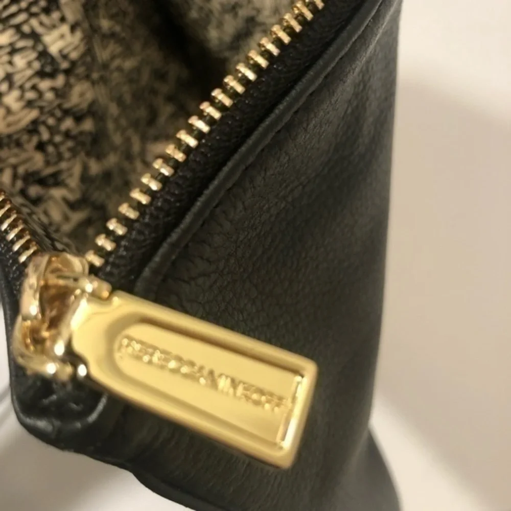 Rebecca MINKOFF black leather cosmetic bag pouch
